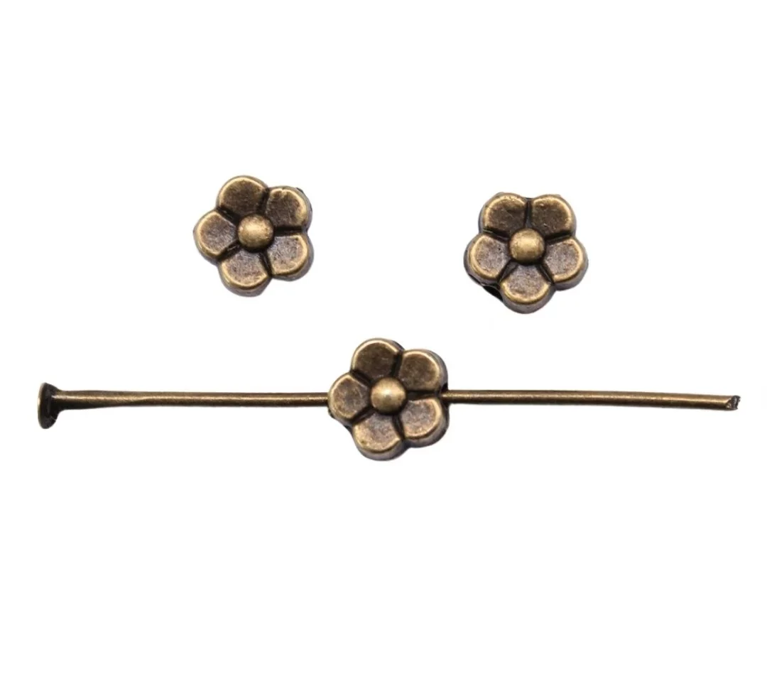 

100pcs 6x6x3mm Zinc alloy metal tibetan silver antiqued bronze plated bead T0196 for jewelry making