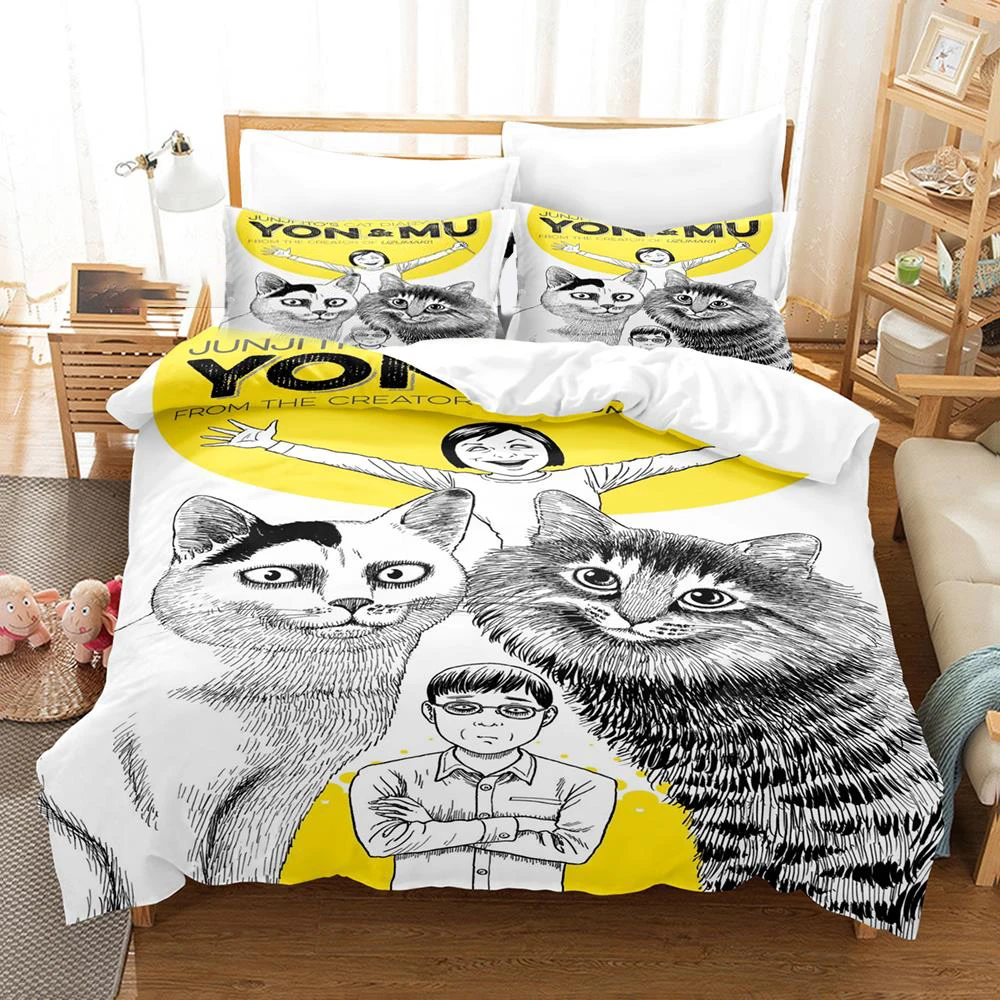 

3D Printed Junji Ito Manga Bedding Set Boys Girls Twin Queen Size Duvet Cover Pillowcase Bed Kids Adult Home Textileextile