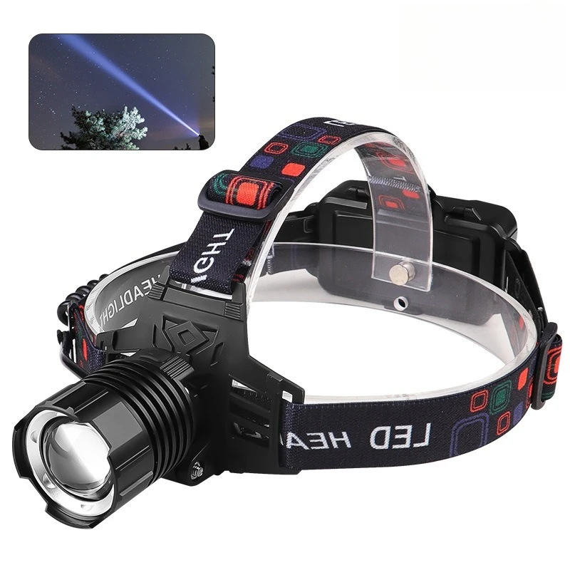 Rechargeable White Laser Headlamp Zoom Strong Light Outdoor Camping Fishing Head Torch
