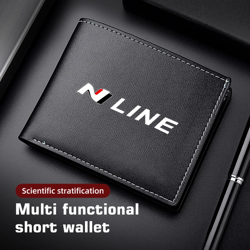 Car Multi Functional Zero Short Purse Driver's License Wallet For Hyundai N Line Tuscon NX4 I20 I30 I10 Sonata Elantra - view 2
