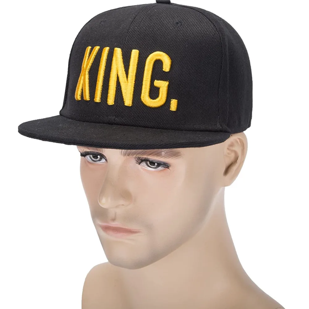 Topi King Queen Topi Hip Hop Snapback Cocok Topi Snapback Pasangan Topi Bisbol Snapback Bordir 3D Dapat Disesuaikan