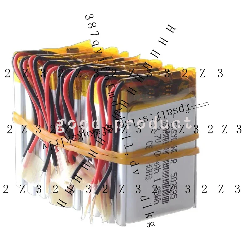 zx  Silicone Wires 10pcs/Lot 3.7V 500mAh 502535   Rechargeable li Polymer Li-ion Battery 302535 402535 602535 702535 802535 9025