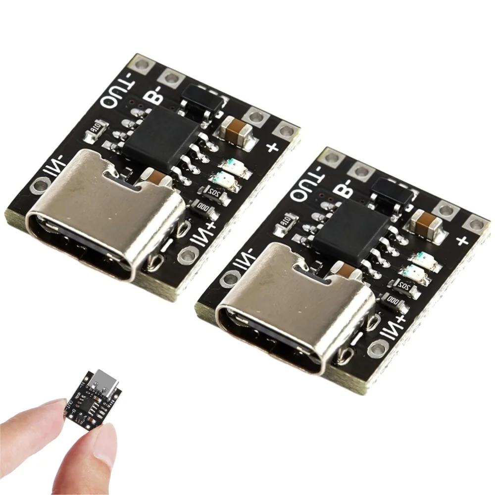 2-10PCS Smallest Lithium Battery Charging Panel 1A Ternary Lithium Battery 3.7V4.2V Charger Module Type-C With Protection Board