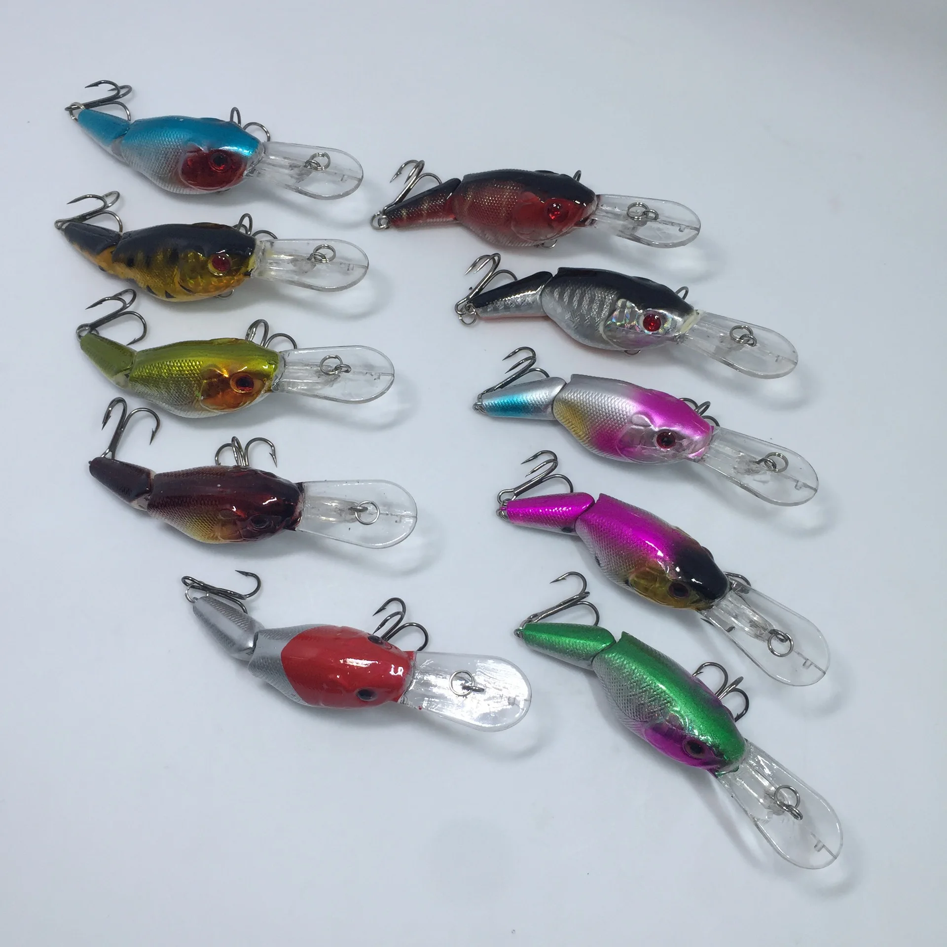Fishing Lure Two Segment Swimbait Long Tongue Plate Crank Bait Sea Lures 9cm 10.5g Artificial Joint Bait Fish  1 Pieces