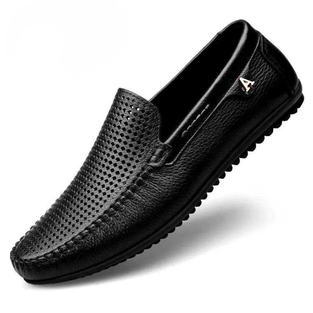 Genuine Leather Mens Shoes Luxury Business Casual Slip on Formal Loafers Men Moccasins Black Male Driving Shoes Sneakers