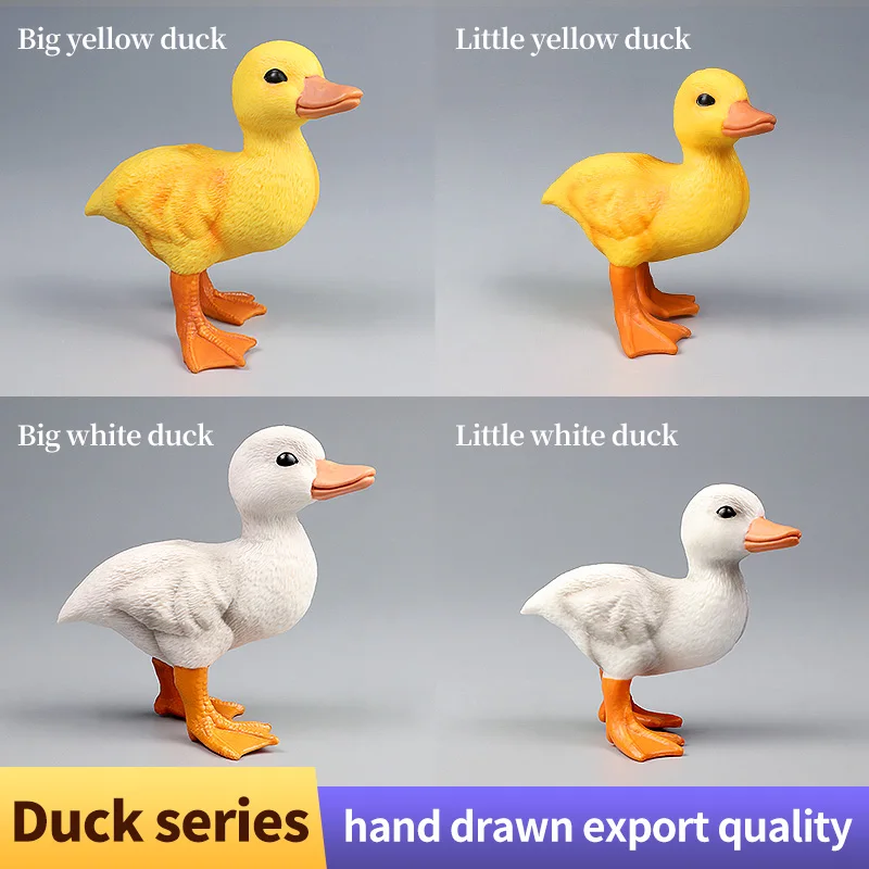 مجموعة حيوانات مزرعة البطة الصفراء اللطيفة - لعبة شخصيات الحركة المصغرة لمحاكاة البلاستيكية الصلبة هدية عيد الميلاد للأطفال