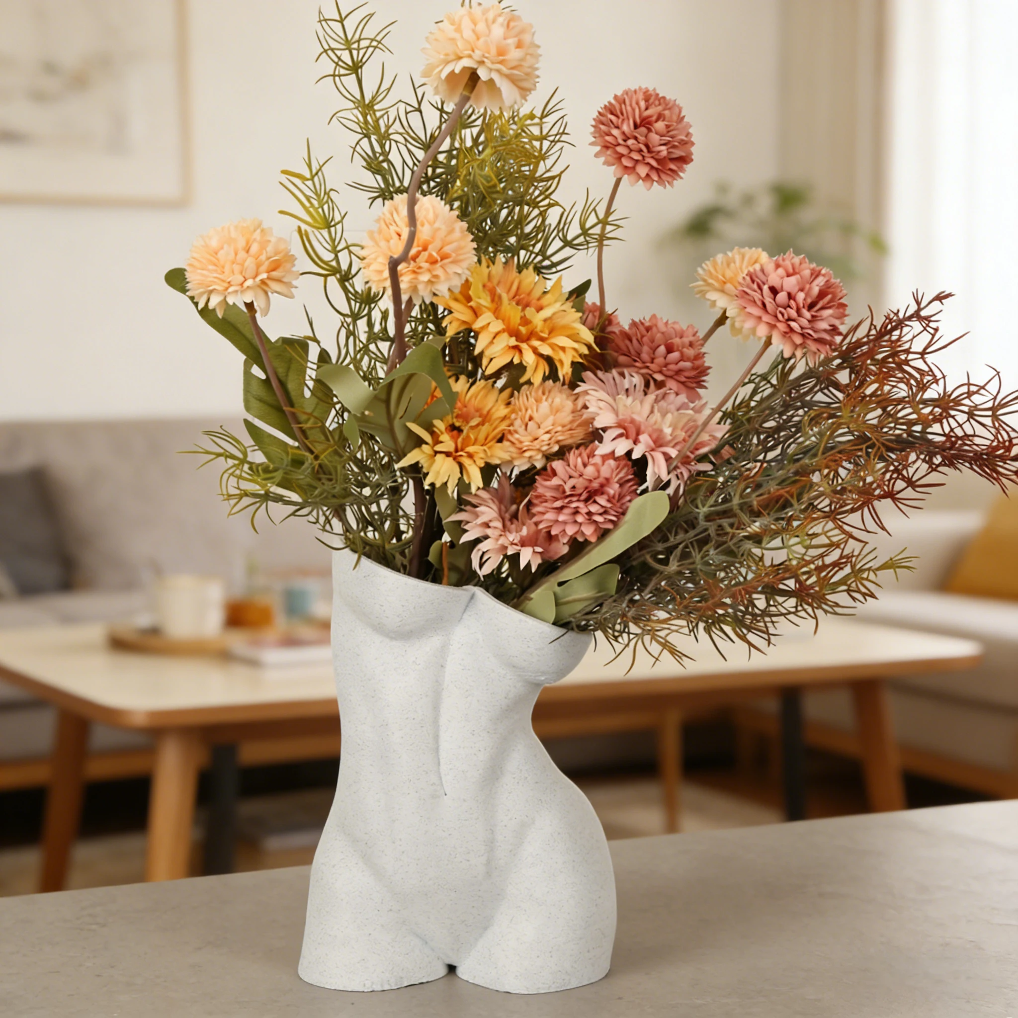 Cross-Border Modern Art Human Body Shaped Vase For Minimalist Style Home Desktop Decor Scenario