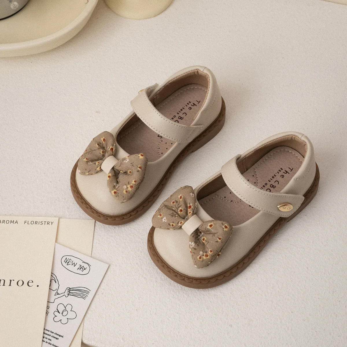 Children Leather Shoes Girls Academic style Princess Leather Shoes Spring New Cute Bowknot Mary Jane Shoes Size 23-32