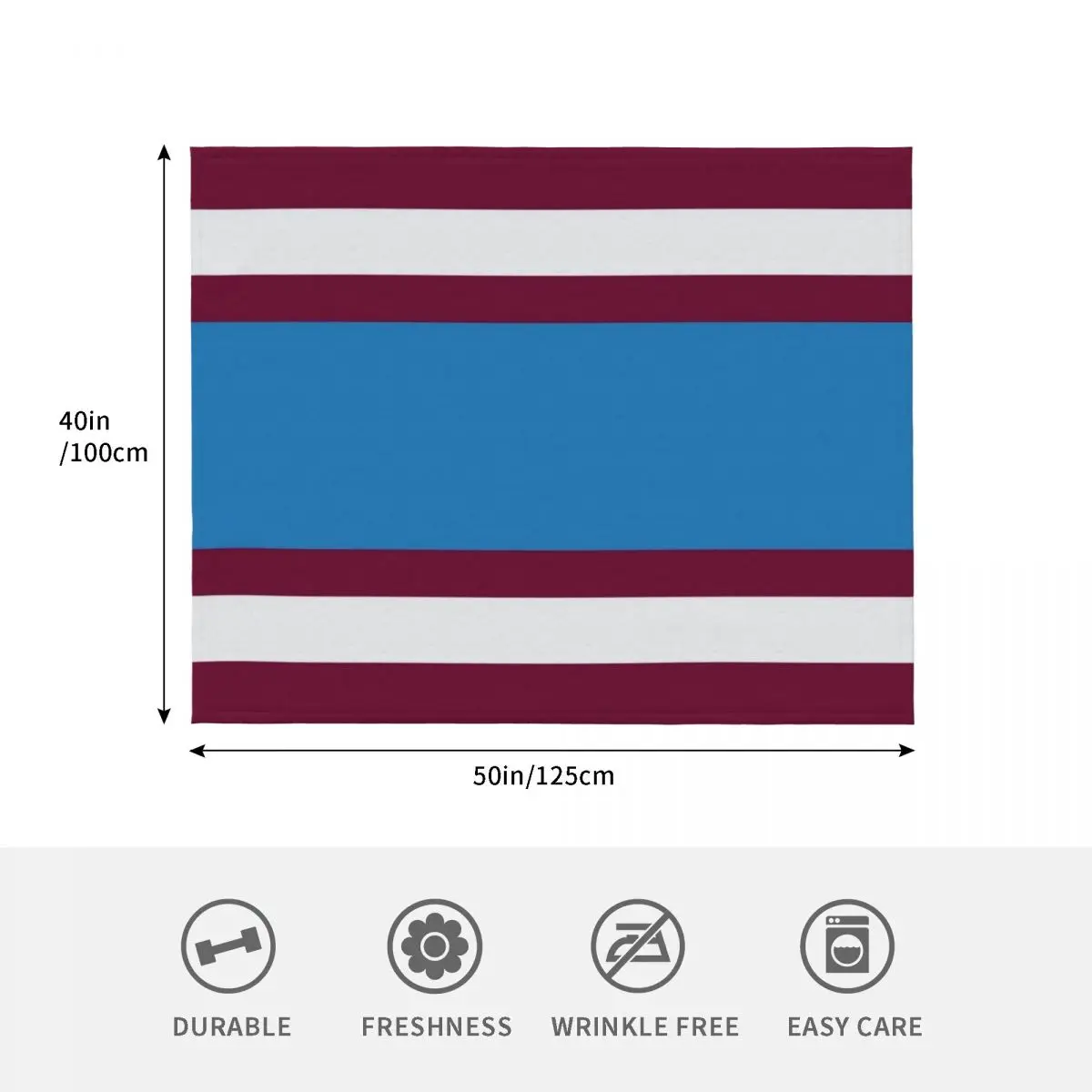 Burnley Varsity Retro Claret, Blue & White Hoops Throw Blanket Thermal Summer Beddings Polar for winter Blankets view 4