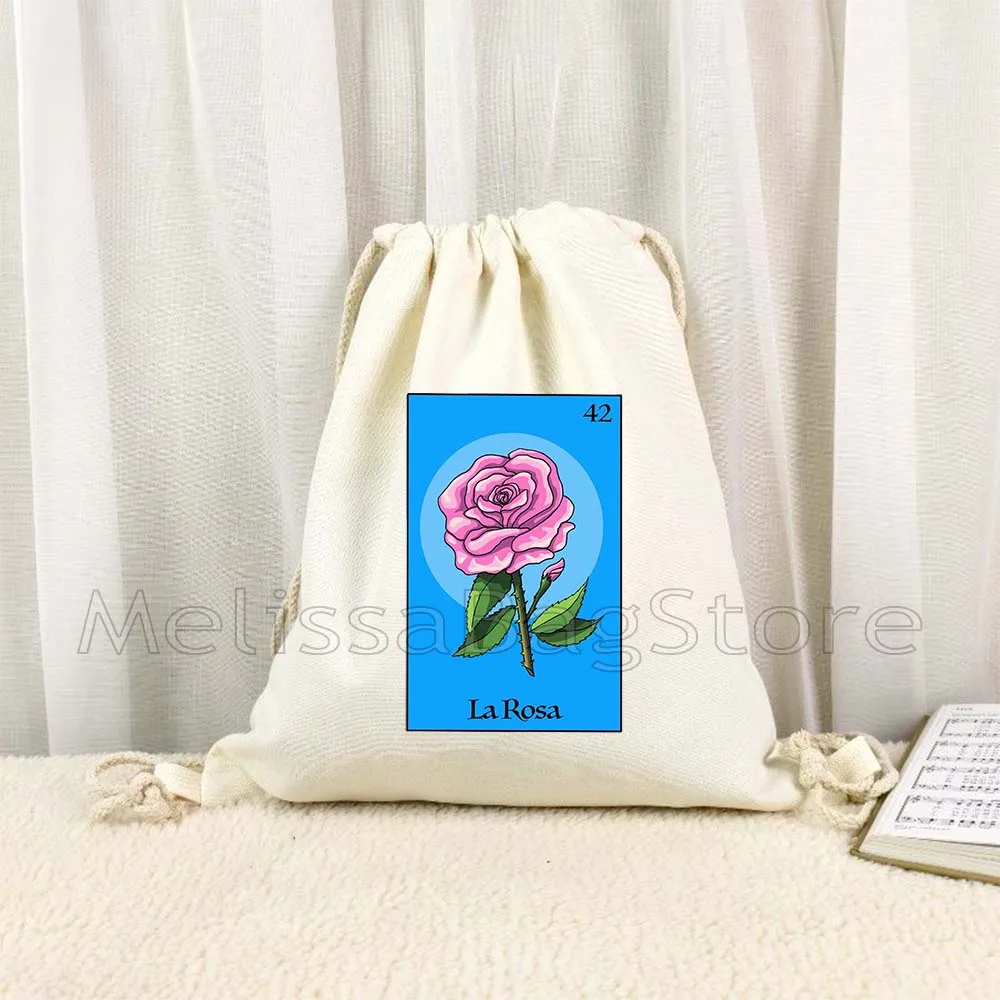 O coração asteca estrela guarda-chuva melancia rosa mexicano loteria bingo cartão arte sacos de cordão mochila de futebol saco de corda