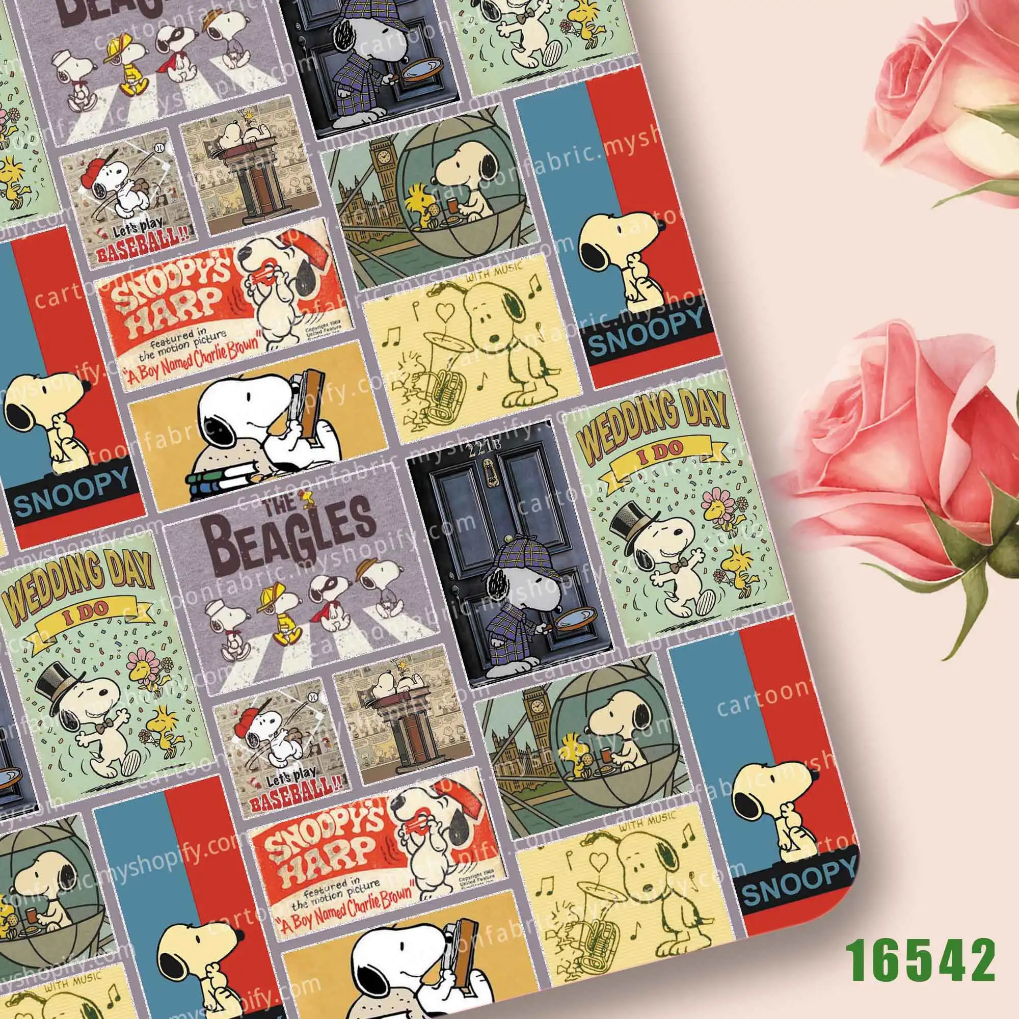 Hot DIY Cartoon satin /Polyester/100Cotton Fabric 140x50CM Cartoon printed fabric Patchwork Tissue Kid Sewing Doll Curtain458257