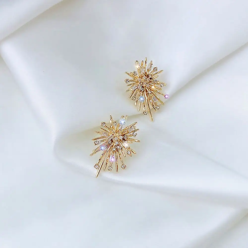 Wedding Luxury Fireworks Gift For Women Accessories Gold Color Crystal Drop Earrings Stud Earrings Dangle Earring Jewelry