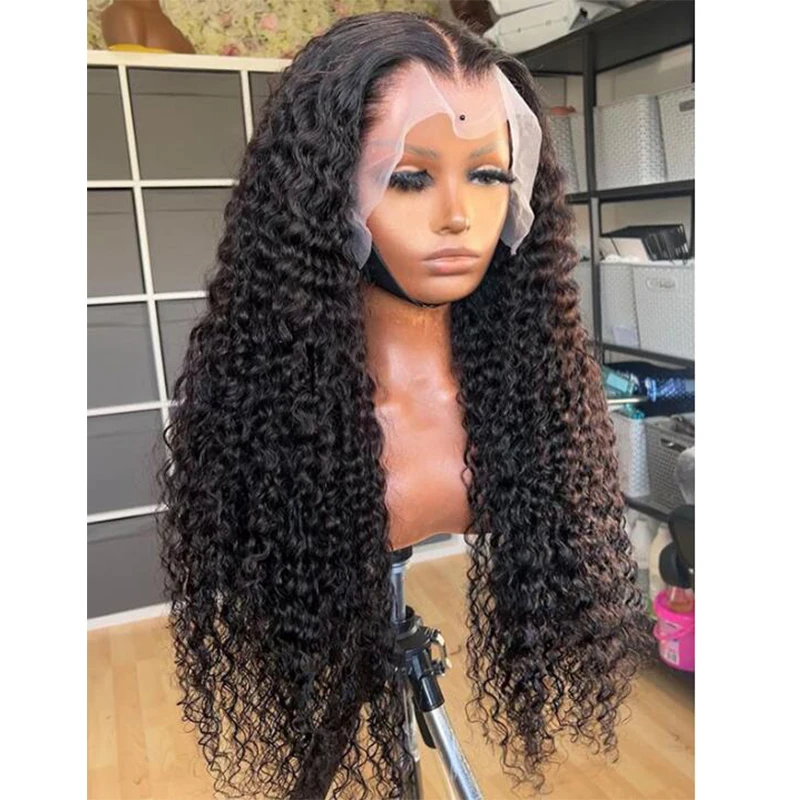 

Middle Part 26inch 180Density Soft Glueless Kinky Curly Long Deep Lace Front Wigs For Balck Women Babyhair PrePlucked Daily Wear