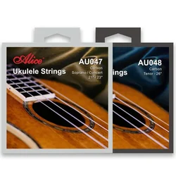 Alice AU047 AU048 Carbon Ukulele Strings Transparent Titanium Color for Soprano Concert Tenor 21