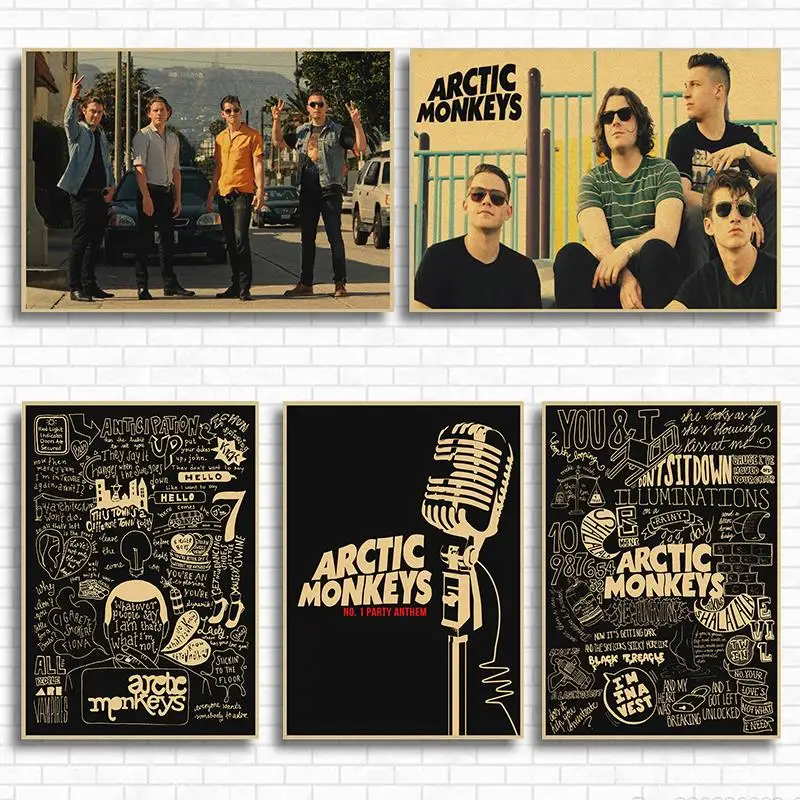 Arctic Monkeys rockers retro nostalgia kraft paper decorative poster Drawing core Wall stickers Painting