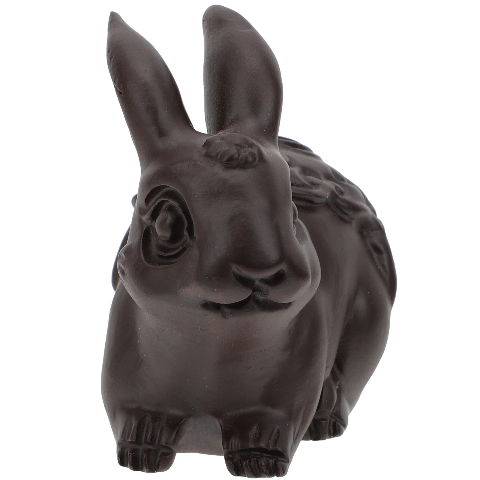 

Wood Carved Rabbit Ornament Desktop Decor Zodiac Rabbit Handcrafted Wooden Craft Perfect for Home Office Decoration