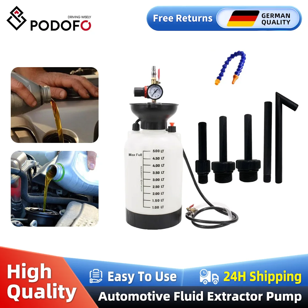 Podofo 5L Pompa per Fluidi Automotive Oliatore Utensile Manuale Cambio Macchina di Riempimento Olio Estrattore di Liquidi per Pompa di Trasmissione Pompa Olio