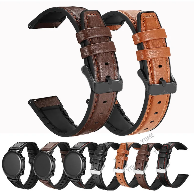 Silicone Leather Wristband For Amazfit Helio Strap Smart Watch Band Bracelet For Amazfit T-Rex3 Pro 48mm/GTR3 Pro/Bip 6 5 Strap