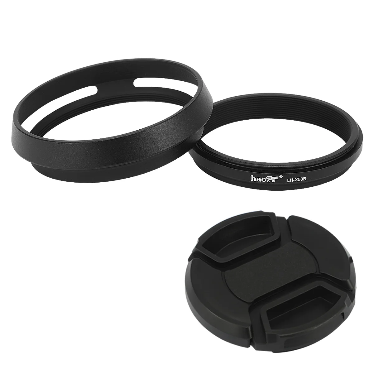 

Haoge 3in1 Lens Hood with Adapter Ring with Cap Set for Fujifilm Fuji X100VI Camera Black LH-X53B