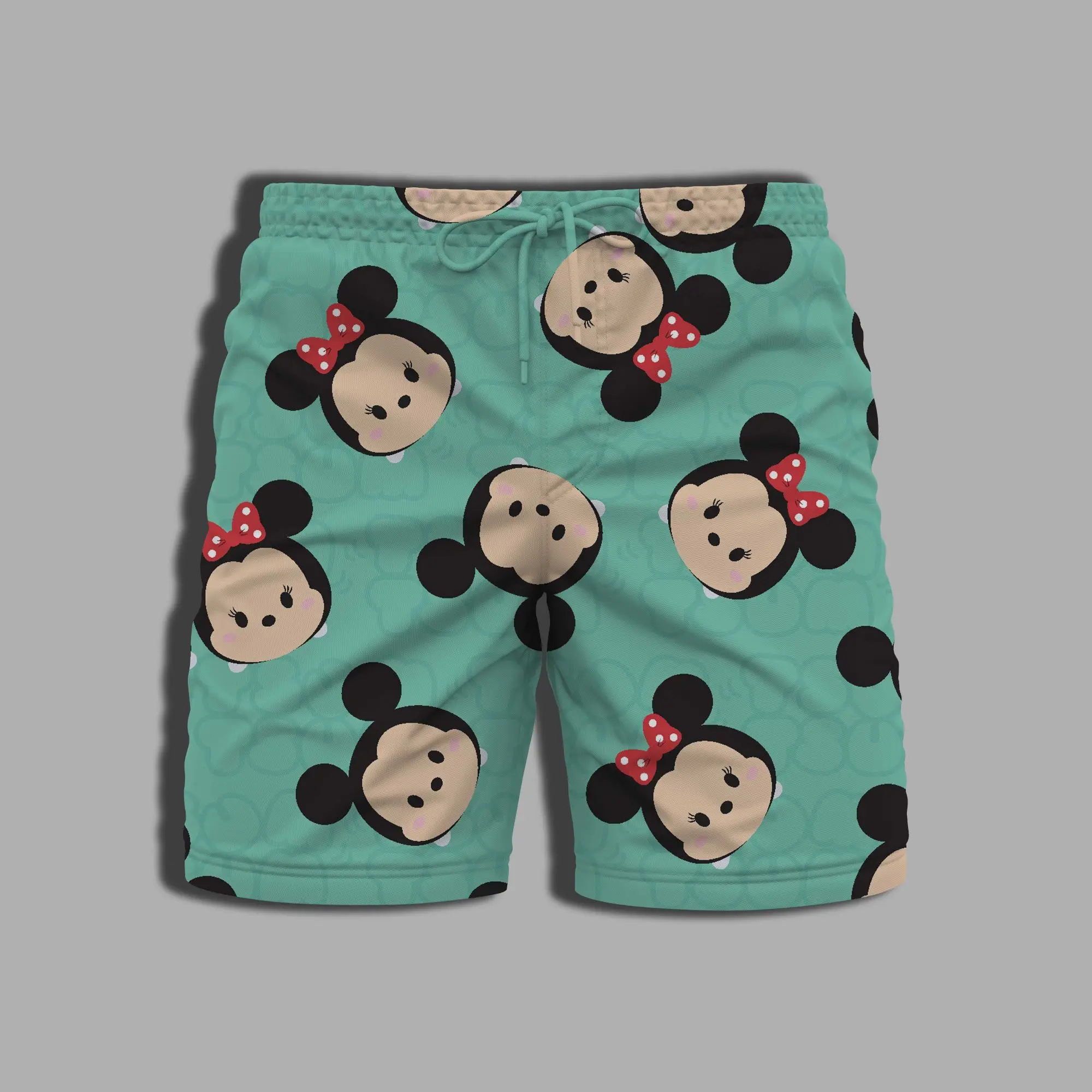 Printing Male Shorts for Women Men's Clothing Mickey Minnie Mouse Summer Whole Swimsuit Bathing Suit Man Pants Beach Disney Swim