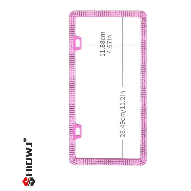 

NEW 1/2PCS 31*16cm Bling Crystal License Plate Frame Women Rhinestone Car License Plate Frame Cover Holder Car Accessories