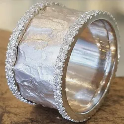 KSRA Minimalist Sliver Color Inlay Zircon Hoop Exquisite Ring For Women Party Accessories Fashion Custom Jewelry 