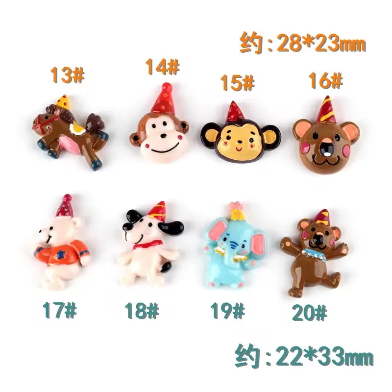 10pcs Mix Diy Resin Cartoon Hand Painted Circus Clown Charms Cabochon Ornament Craft Pendants Decoration Jewelry Making Material