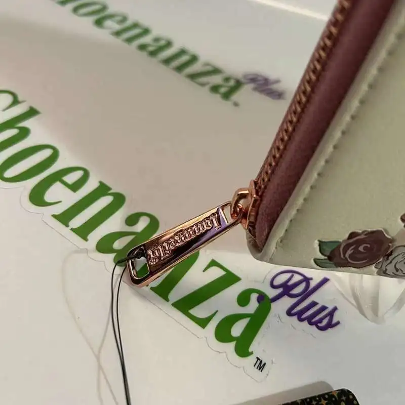 Disney Loungefly Cute Cartoon Beauty And The Beast Styling Embroidery Wallet Card Bag Storage Bag Coin Purse Fashion Girls Gifts