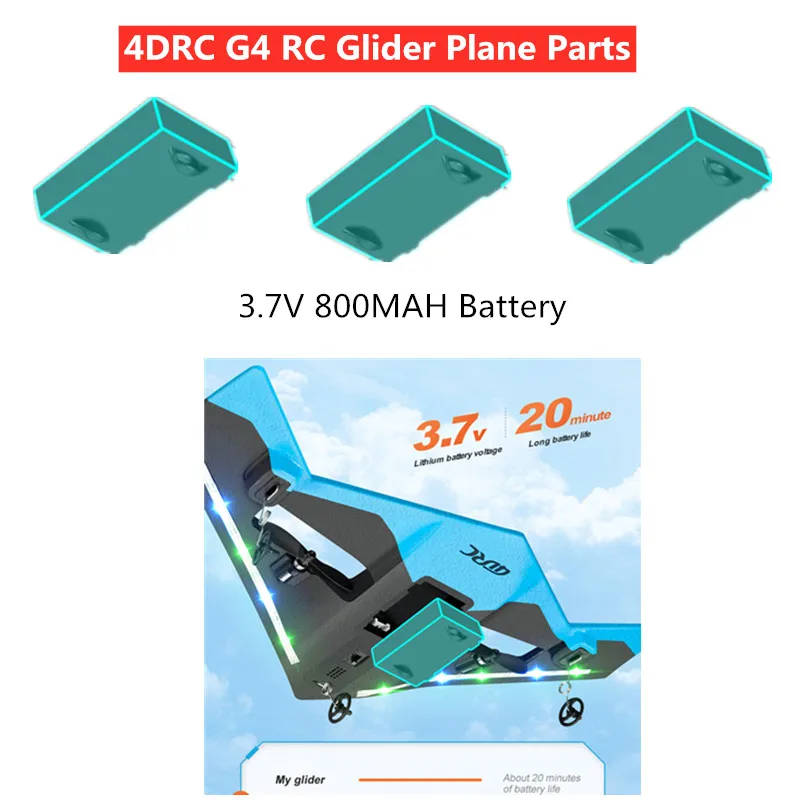 

4DRC G4 RC Fixed-Wing Glider Plane Spare Parts 3.7V 800MAH Battery/Remote Control/Blades For 4DRC G4 RC Plane G4 Battery