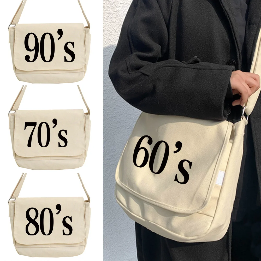 

Shoulder Bag Fashion Women All-match Canvas Messenger Packet Organizer Youth Casual Version Crossbody Bags Years Print Handbag