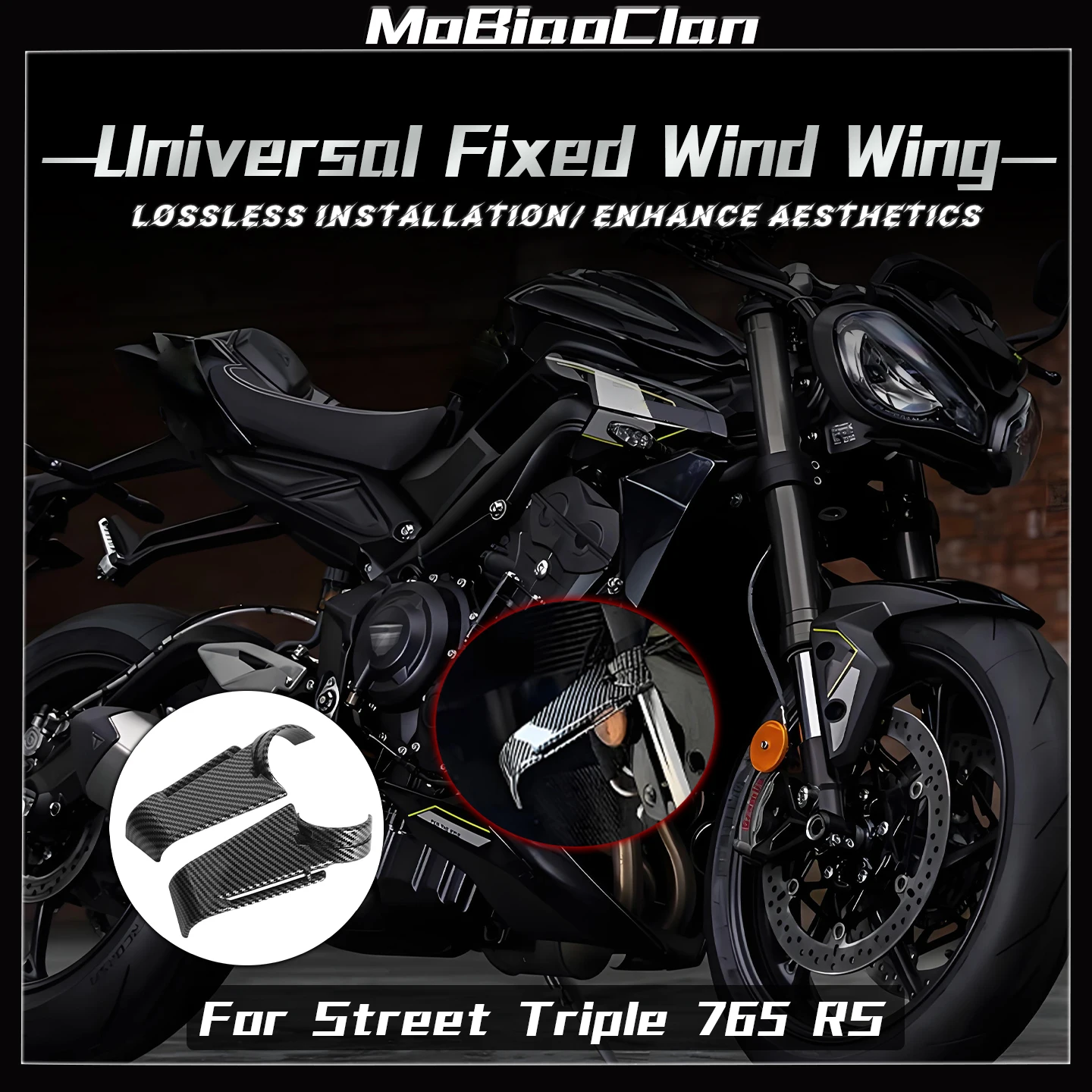 

For Triumph Street Triple 765RS 765 RS hock-absorbing fixed wing side wing guide plate motorcycle parts universal fixed wing