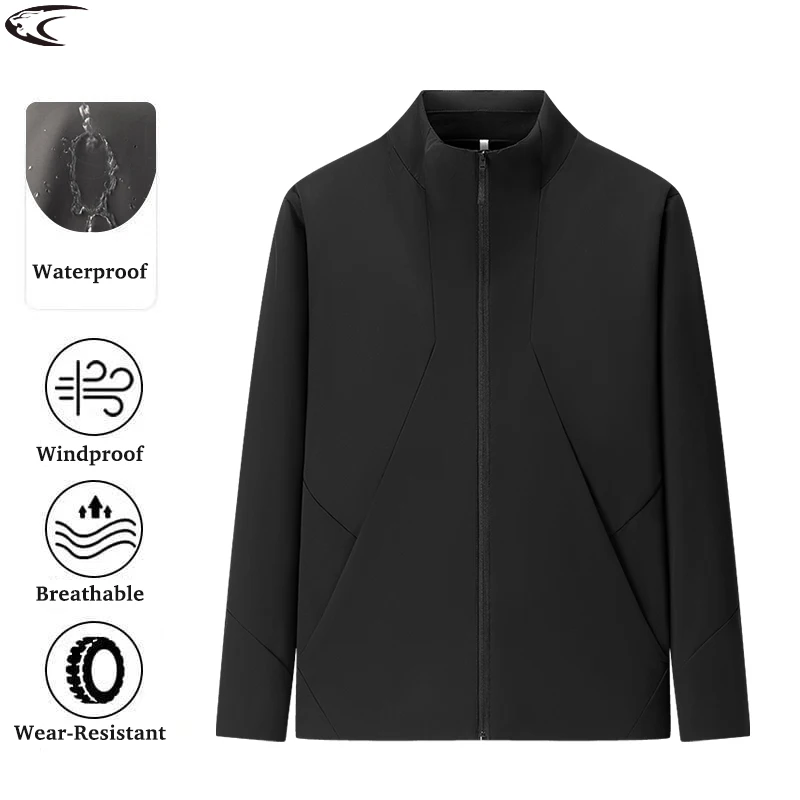 

LNGXO Men's Women's Waterproof Jacket For Spring Autumn Hiking Camping Climbing Stand-Up Collar Windbreaker Warm Fleece Coat