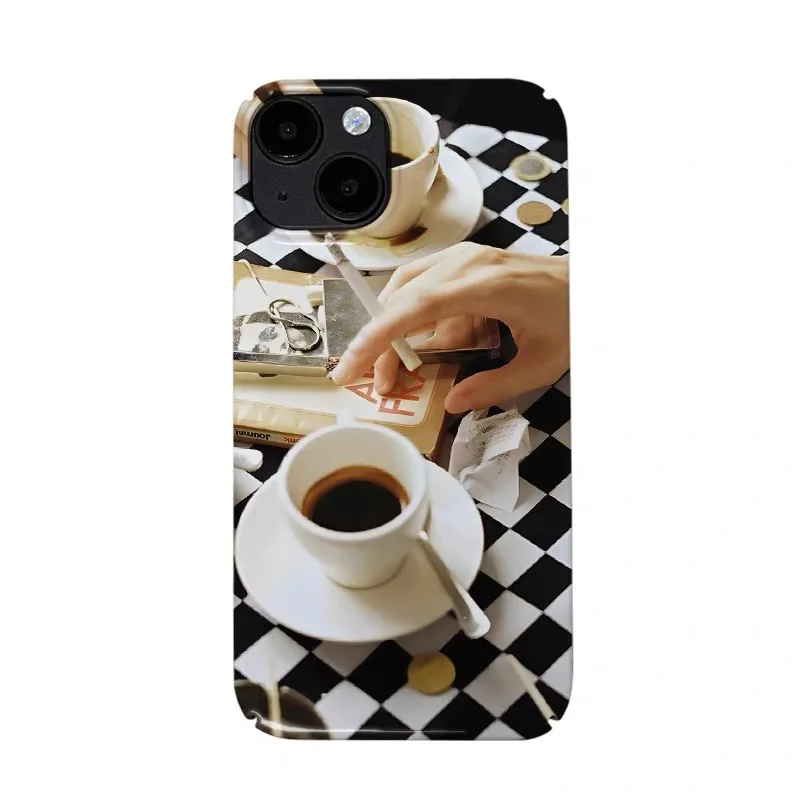 

Life Coffee Art Pattern Phone Case for IPHONE 17 Air 16E 15 PROMAX 14 Plus 13 12 MINI 11PRO 16Plus XR XS MAX Acrylic Phone Cover