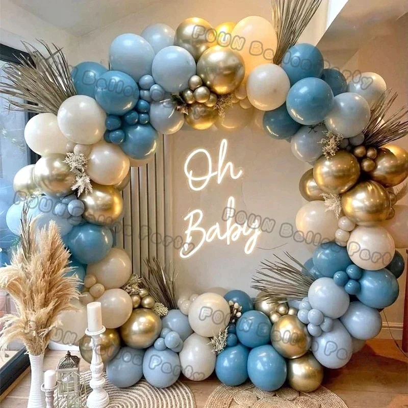 Balões Garland Arch Kit para Meninos, Maca Azul, Balão de Látex, Aniversário, Baby Shower, Decoração, Casar, Casamento, Decoração Suprimentos