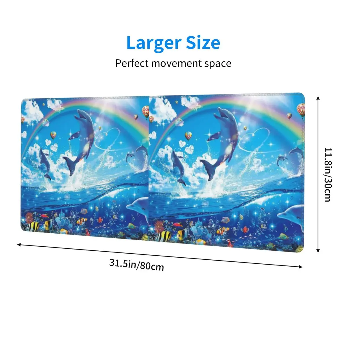 Large Mouse Pad Symphony Dolphins Frutiger Aero Gamer PC Laptop Mats Keyboard Carpet Computer Gaming Office Accessories Desk Mat