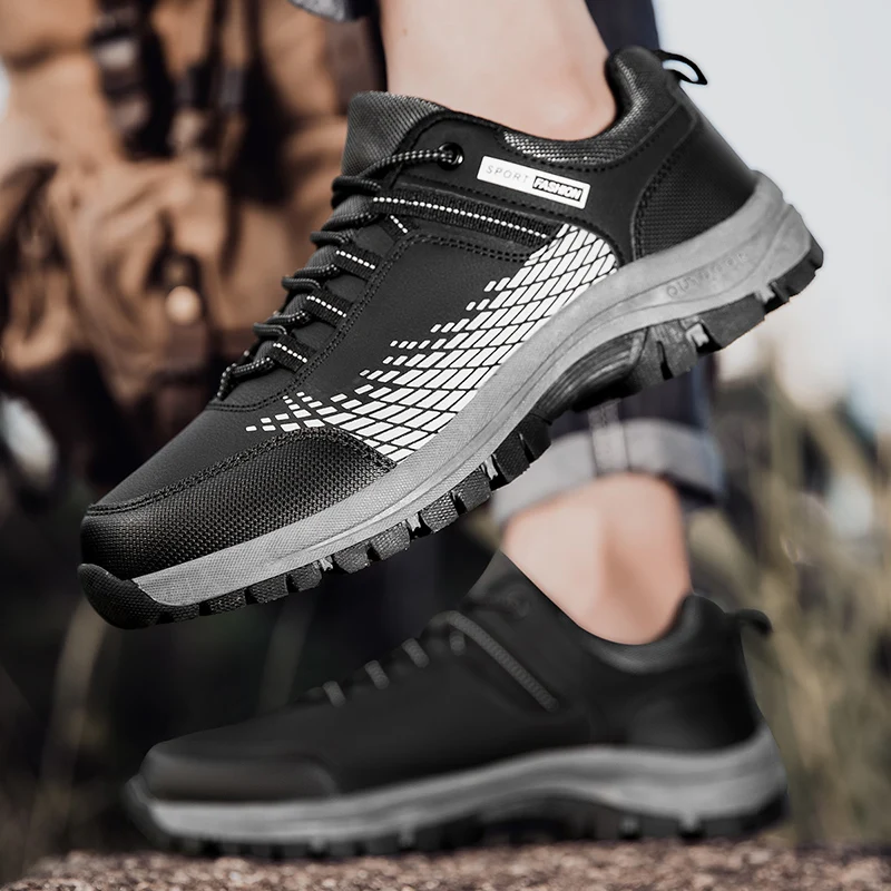 Men Autumn Outdoor Mountaineering Thick Bottom High Quality Casual Sneaker Large Men\'s Anti Slip Leisure Versatile Hiking Shoes