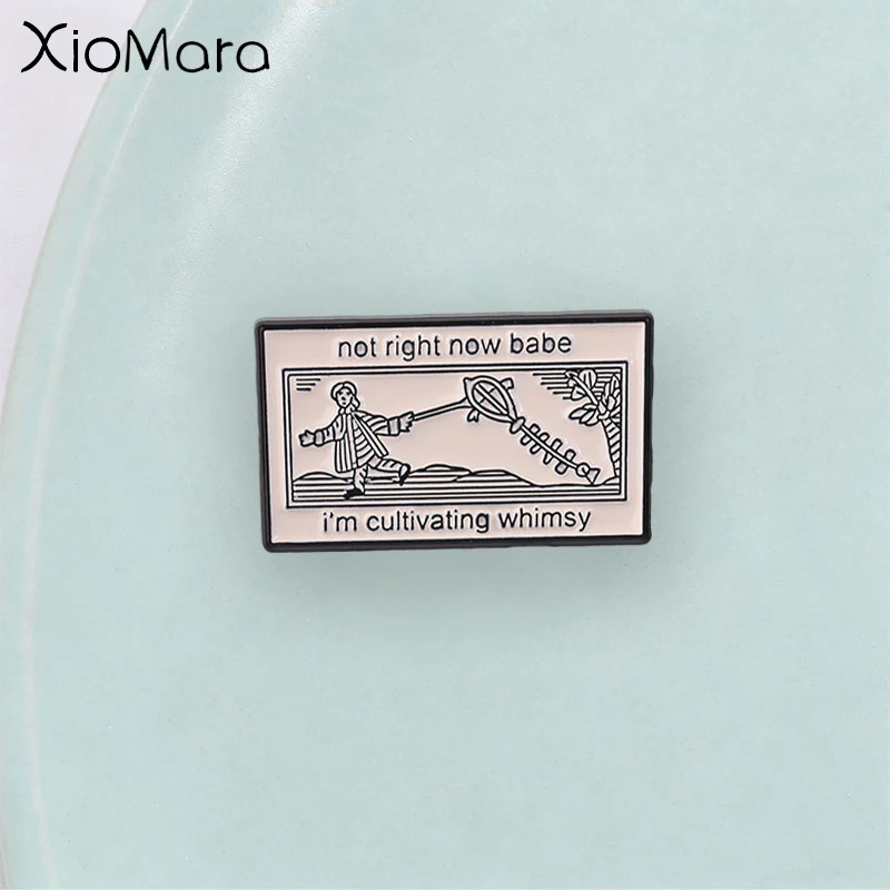 Vintage Print Fishbone Kite Enamel Pin, Funny Meme Quote Badge, Fashion Clothes Backpack Accessory, Gift for Friends