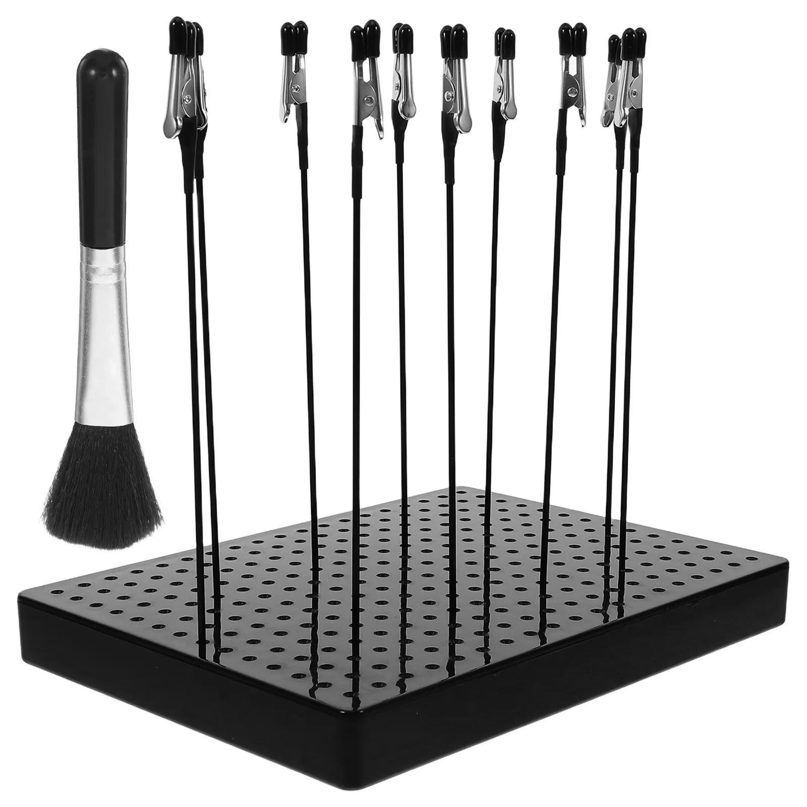 

1 Set Painting Stand Base Holder Bendable Alligator Clip Sticks Cleaning Brush Airbrush Hobby Part Drying Tool