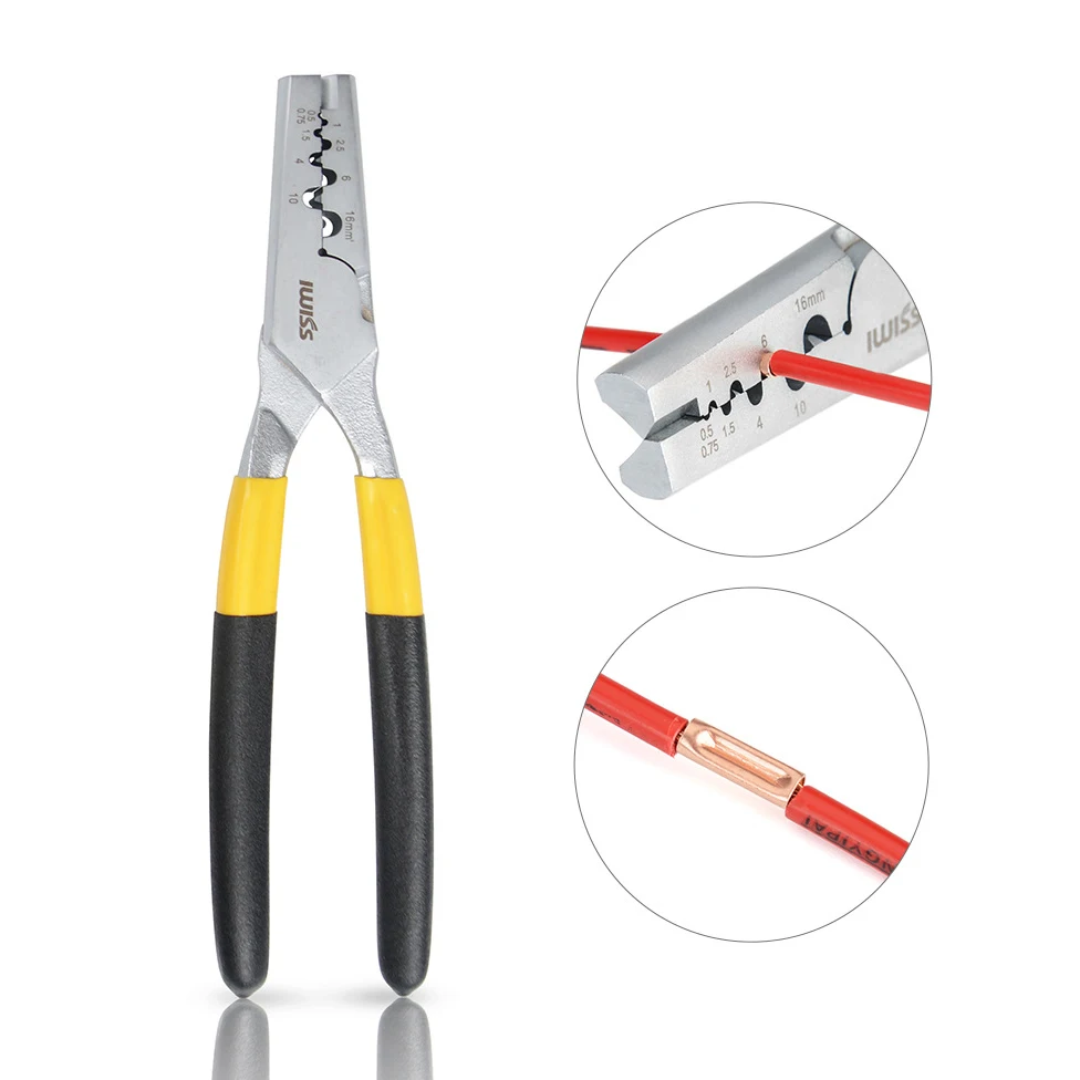 IWISS PZ0.5-16 Tube Terminal Crimping Pliers GT Copper Tube Connection Crimp Tool Cold Pressure Manual Wiring Pliers Wire Cutter