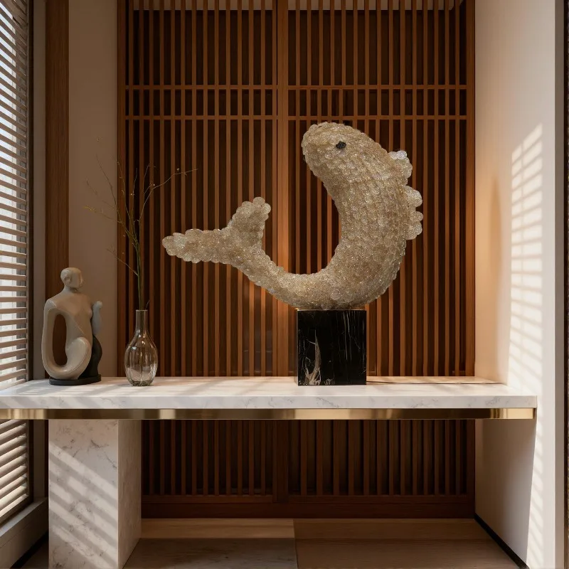 Fish-shaped koi desktop desk lamp artistic personality living room bedroom ambient light