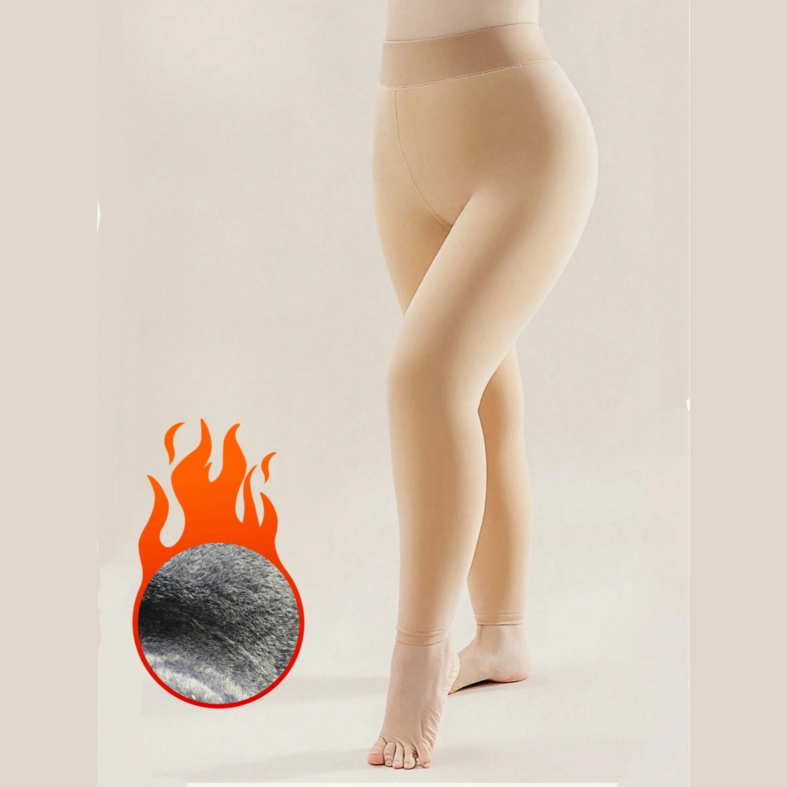 1 Piece Fall/Winter Thickened Fleece Tights For Outdoor Casual Everyday Women F