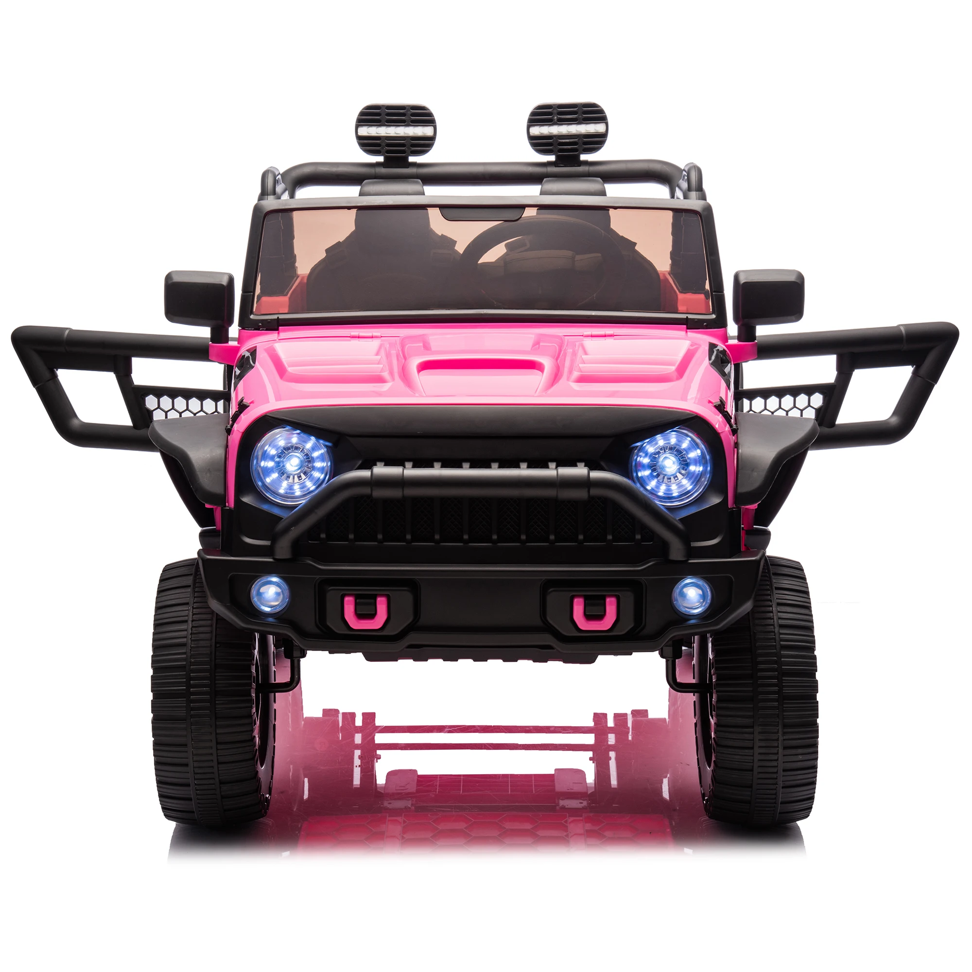 

24V Two-Seater Kids Ride On Truck Car W/Parents Control,200w*2,Seat width 20.28in,Four-wheel Suspension,LED Lights,Music,MP3,Blu