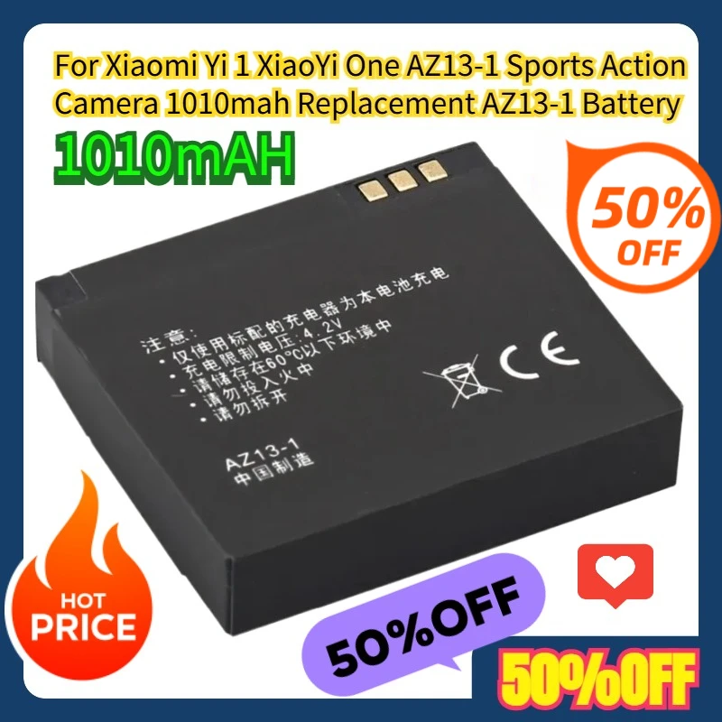 

For Xiaomi Yi 1 XiaoYi One AZ13-1 Sports Action Camera 1010mah Replacement AZ13-1 Battery