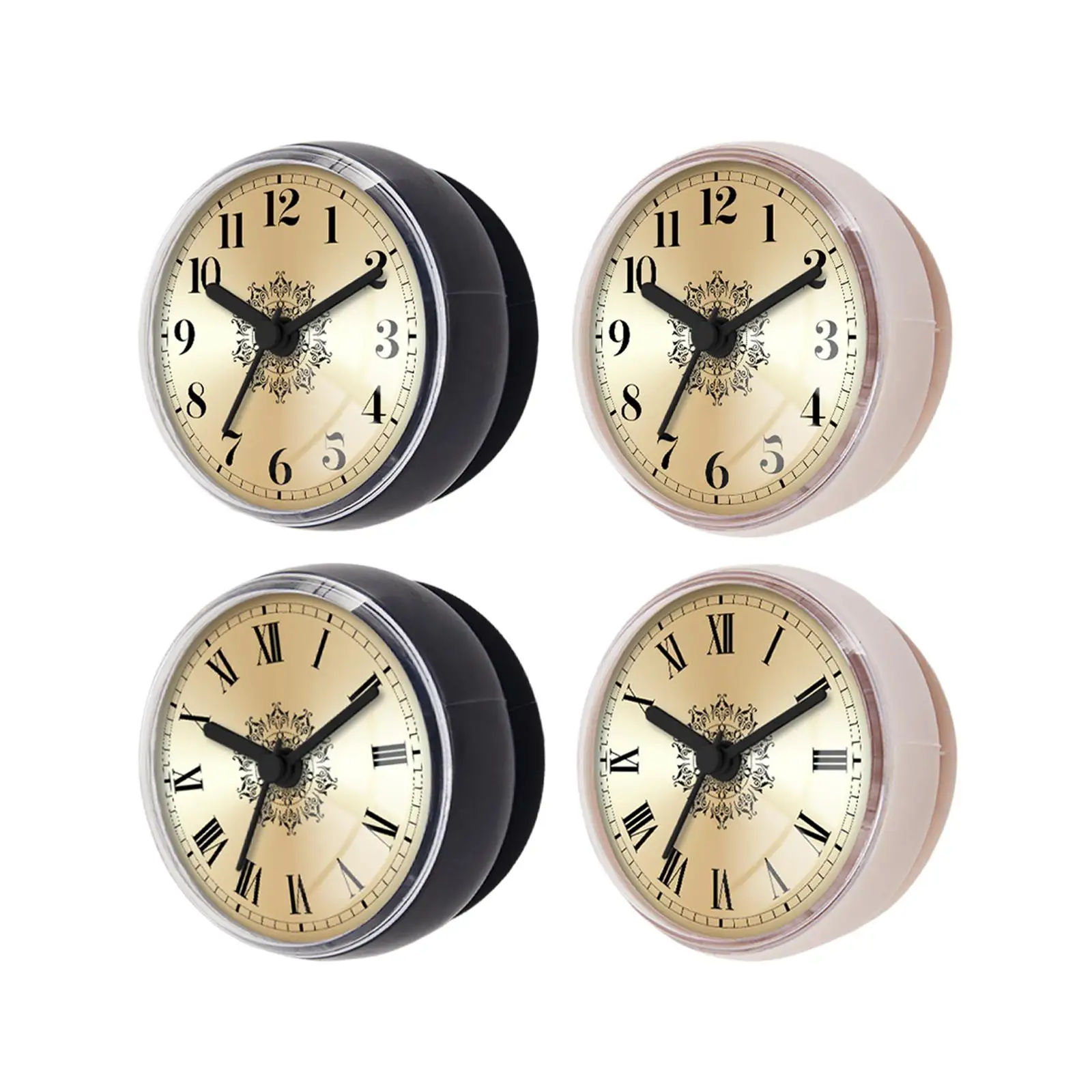 Waterproof Wall Clock Suction Cup Silent Analog Timer Mini Round Bathroom Clock Noiseless for Bathroom Supplies