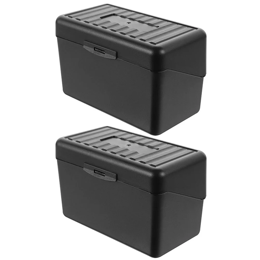 

2 Pcs Card Box Business Cards Convenient Holder for Office Clip Portable Container Pp Display Supplies Index