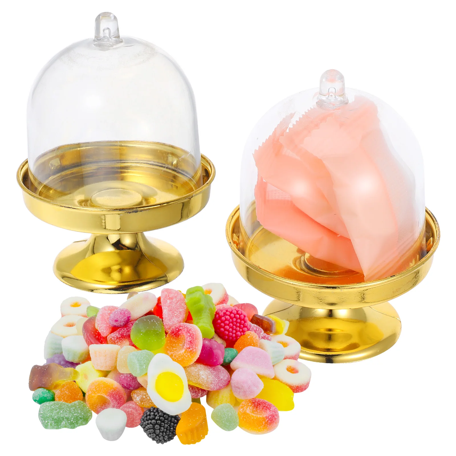 

12pcs Classic Dessert Cups Baby Dessert Cups With Lids Shower Party Chocolate Packaging Sturdy PP Bulk Golden