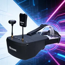 Eachine-Video Headset com bateria para o modelo RC, óculos FPV, Diversidade HD DVR, EV800D, 5.8G, 40CH, 5 Polegada, 800x480