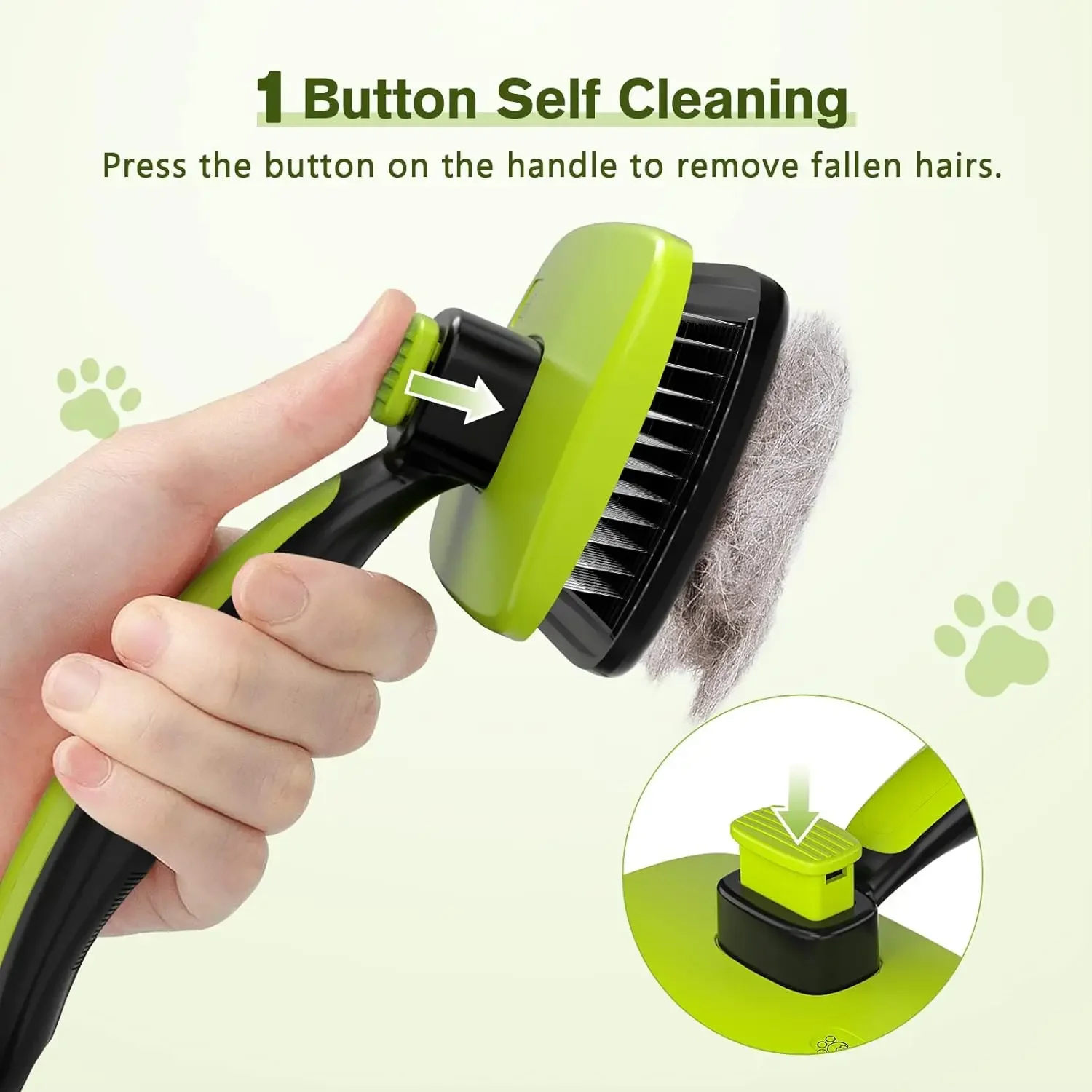 

Pecute Self-Cleaning Slicker Brush for Dogs Cats Lightweight Brush for Shedding Massaging Grooming Brush Gently Removes