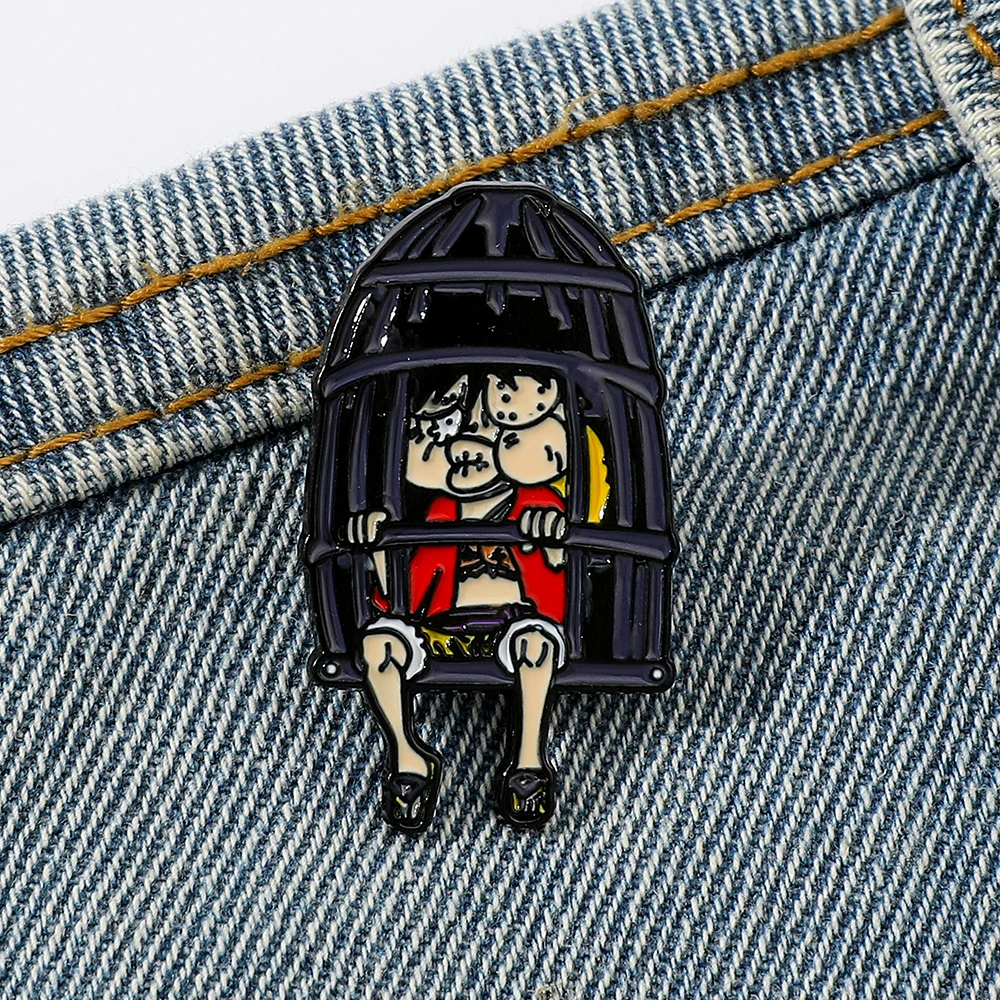 1 Pc Character Brooch Cute Naughty Luffy Personality Enamel Pin Backpack Clothes Jewelry Metal Badge Accessories Gift