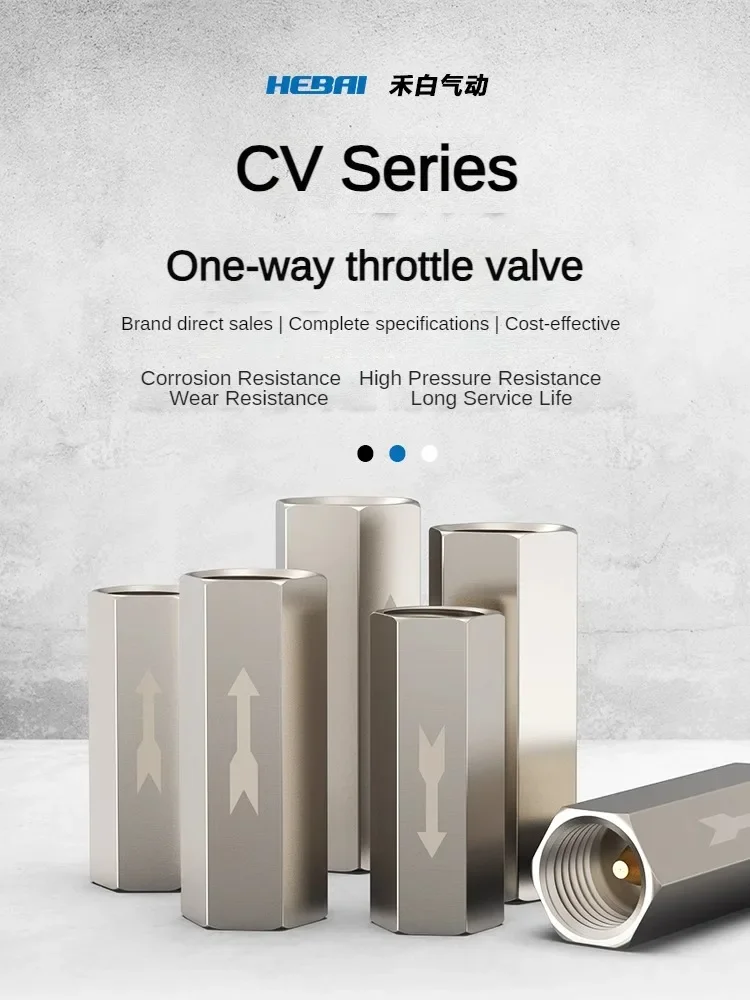 HEBAI Pneumatic Air Check Valve CV-01/CV-02/CV-03/CV-04 -06 Brass Check Valve Backcheck Valve